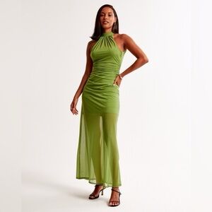 Abercrombie Green Halter Maxi Dress NWT
